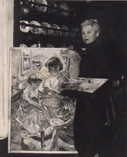 Przy pracy w swojej pracowni przy ulicy rue Pascal 40 w Paryżu, ok. 1950– 1960