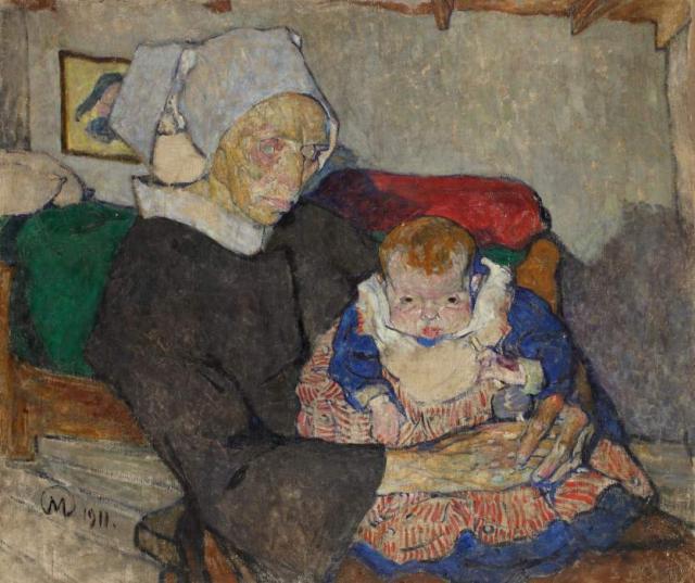 „Stara Bretonka z dzieckiem”, 1911<br>olej na płótnie<br>85,5 x 100 cm