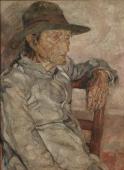 „Portret starca w kapeluszu”, ok. 1919<br>olej na płótnie<br>81 x 60 cm