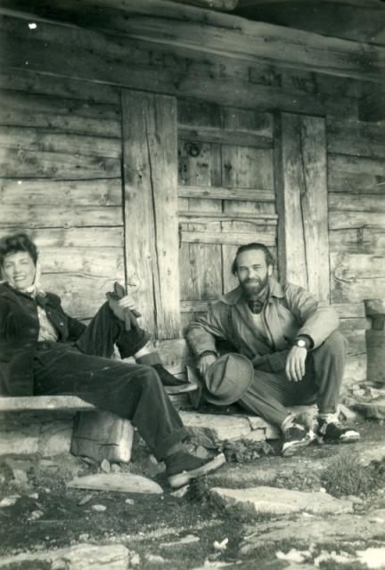 Z Markiem Żuławskim w Villars, Szwajcaria 1947