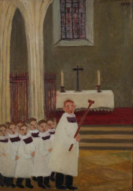 Bez tytułu, lata 40.<br>olej na płycie<br>59,2 x 47,2 cm (w ramie)<br>(Wł. MUT)