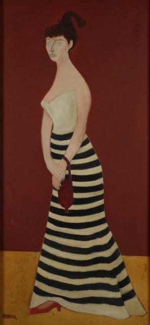 „Autoportret”, ok. 1953<br>olej na płycie<br>183 x 86 cm<br>(Wł. MUT)
