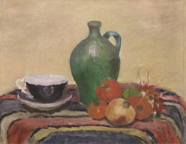 Martwa natura, [b.r.]<br>olej na płótnie<br>40 x 50 cm<br>(Wł. MUT)