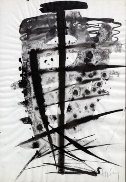 Cykl "Struktury", 1962<br>tusz, karton<br>41 x 28,5 cm<br>(Wł. prywatna)
