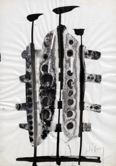 Cykl "Struktury", 1962<br>tusz, karton<br>41 x 28,5 cm<br>(Wł. prywatna)