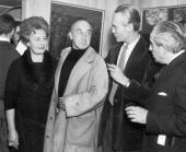 Wystawa Marka Żuławskiego (od prawej: Marian Hemar, Marek Żuławski, Feliks Topolski)