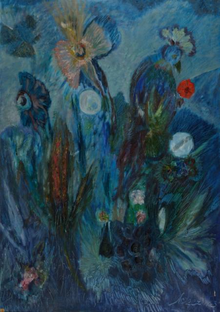 Bez tytułu, 1963<br>olej na płótnie<br>161 x 113 cm<br>(Wł. MUT)