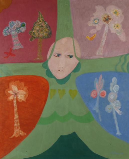 Bez tytułu, 1966<br>olej na płótnie<br>142 x 116 cm<br>(Wł. MUT)