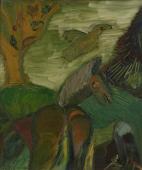 "Poet and Horse", 1952<br>olej na płótnie<br>61 x 50,5 cm<br>(Wł. MUT)
