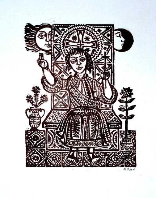 "Chrystus Pantokrator"<br>drzeworyt