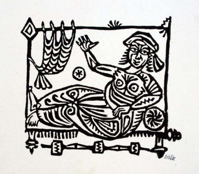 "Kompozycja I"<br>drzeworyt