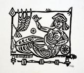"Kompozycja I"<br>drzeworyt