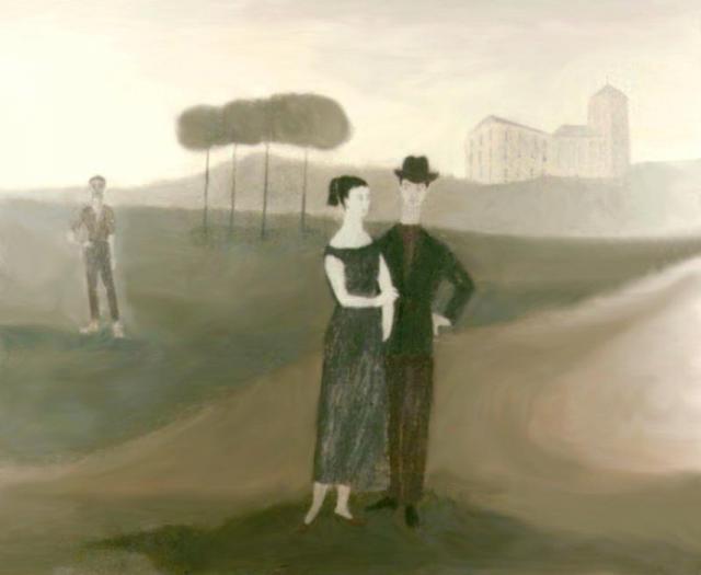 "The betrothed", 1955<br>olej na płótnie<br>45 x 55 cm<br>(Wł. prywatna)