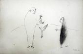 „Caldo de gallina - Maximo Paz”, Argentyna, 1953<br>papier, tusz, tusz lawowany<br>32,4 x 49,5 cm<br>(Wł. MUT)
