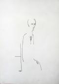 „Portret mężczyzny I”, Argentyna, 1962<br>papier, tusz<br>19,7 x 12,2 cm<br>(Wł. MUT)
