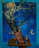 "Egzekucja Jokera", 1973<br>olej, płótno<br>100 x 80 cm<br>(Wł. prywatna) 