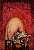 "Ślimak I", 1974<br>olej, karton na płycie<br>43,5 x 62 cm<br>(Wł. prywatna) 