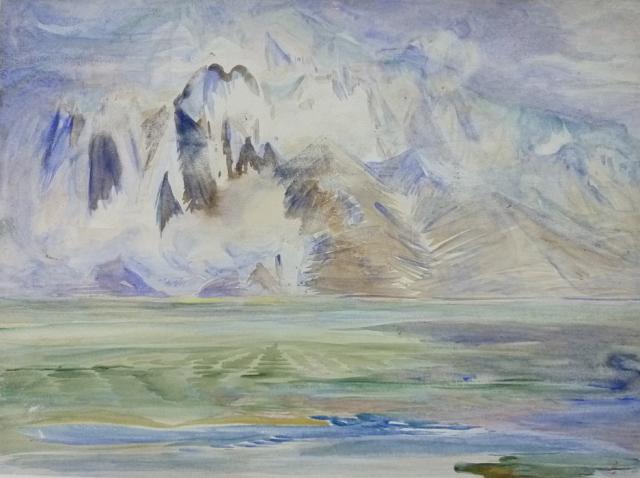 „Bawaria. Widok górski”, 1931<br>akwarela<br>22,3 x 29,5 cm<br>(Wł. MUT)