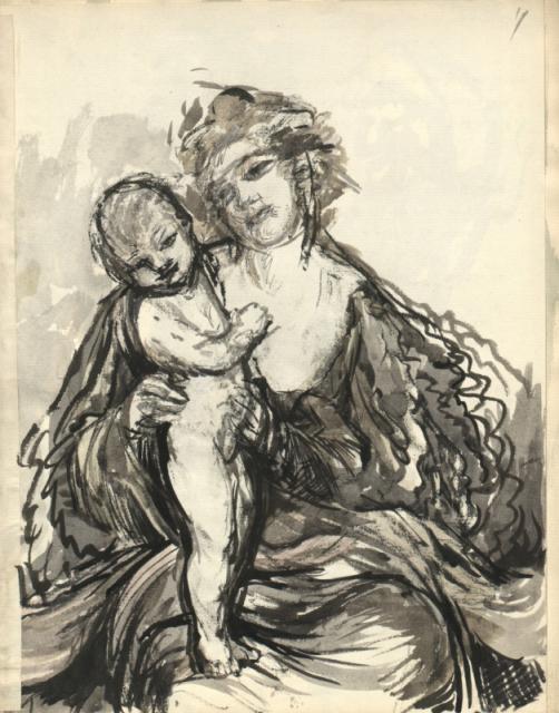Cykl "Dziecko i kobieta", ok. 1920<br>tusz<br>(Wł. MUT)