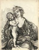 Cykl "Dziecko i kobieta", ok. 1920<br>tusz<br>(Wł. MUT)