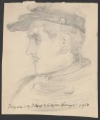 Cykl "Żołnierze polscy z Legii Cudzoziemskiej", 1914<br>ołówek<br>(Wł. MUT)