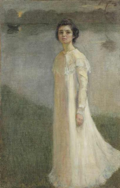 „Autoportret w świetle księżyca”, ok. 1899/1990<br>olej na płótnie<br>72 x 46 cm