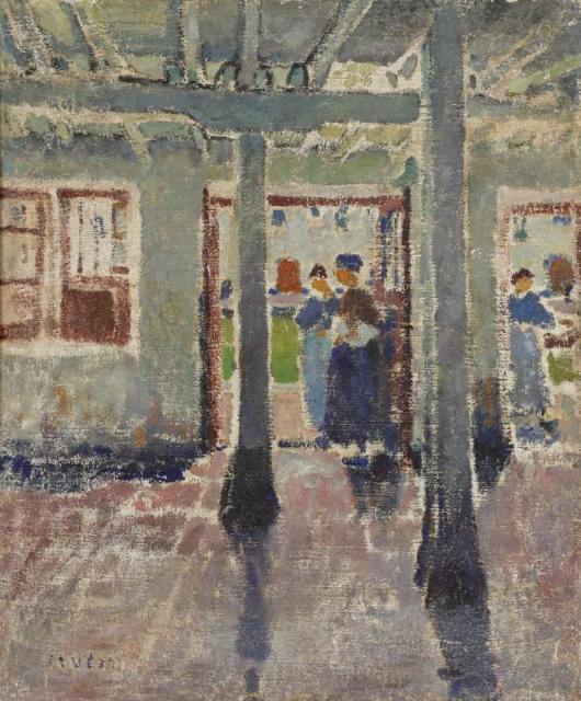 „Wnętrze domu baskijskiego”, ok. 1913/1914<br>olej na płótnie<br>60,6 x 50,5 cm