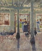 „Wnętrze domu baskijskiego”, ok. 1913/1914<br>olej na płótnie<br>60,6 x 50,5 cm