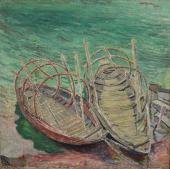 „Łódki na Lago Maggiore, Szwajcaria”, 1915<br>olej na płótnie<br>75 x 74,8 cm