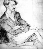 „Portret Henri Barbusse’a”, 1923<br>tusz na papierze<br>40 x 35 cm
