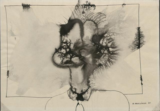 Bez tytułu, 1960<br>tusz<br>29,5 x 42 cm