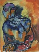 "Portret", Laversin 1964<br>gwasz<br>65 x 50 cm