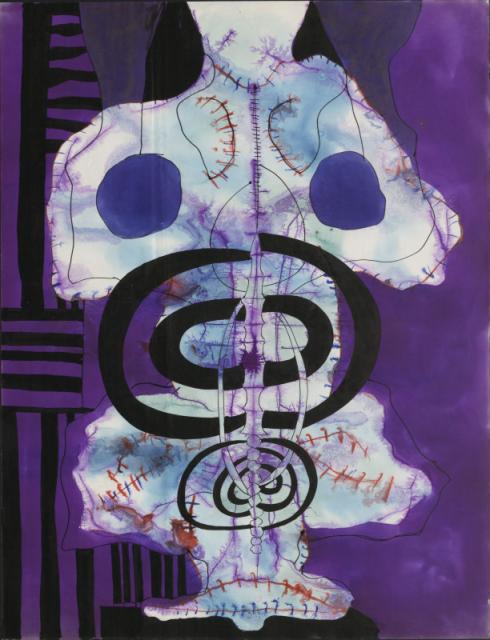Bez tytułu, 1966<br>akwarela, tusz<br>64,5 x 49,5 cm