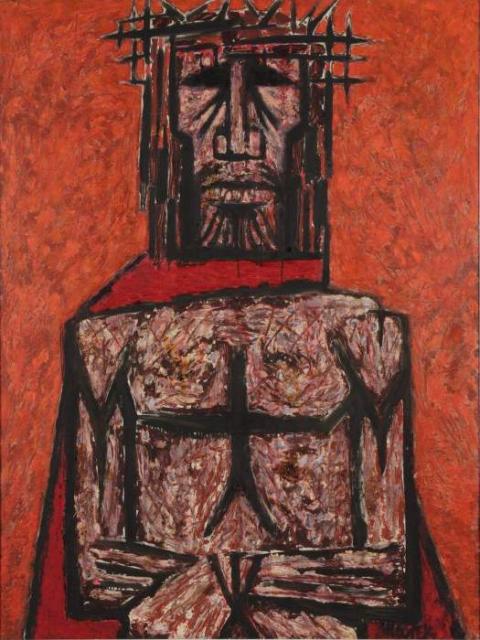 „Ecce Homo V”, ok. 1958<br>olej na płycie pilśniowej<br> 122 × 92 cm