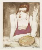 „The Smoker” z cyklu „Erotomachia”, 1990<br>akwaforta<br>26,7 x 22 cm<br>(Wł. MUT)
