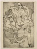 „Two on a sofa” (Girls on sofa), 1994<br> sucha igła, akwaforta (stan I)<br>29 x 19 cm<br>(Wł. MUT)