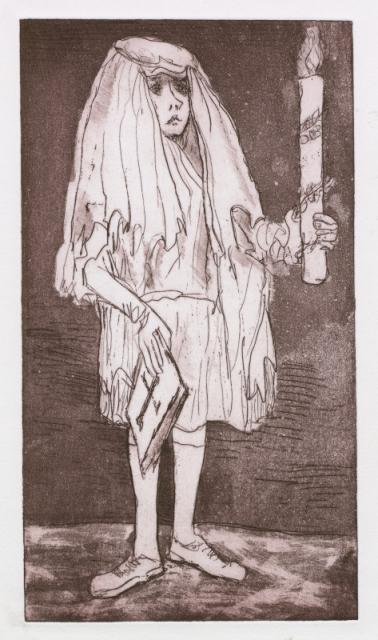 „Communicante II”, [b.r.]<br>sucha igła, akwatinta<br>28 x 15,8 cm<br>(Wł. MUT)