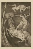 [„Cyrk”], [b.r.]<br>sucha igła, akwaforta<br>29,5 x 19,5 cm<br>(Wł. MUT)