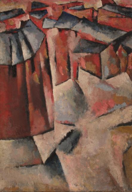 „Village”, ok. 1950<br>olej na płótnie<br>101 x 71 cm<br>(Wł. MUT)