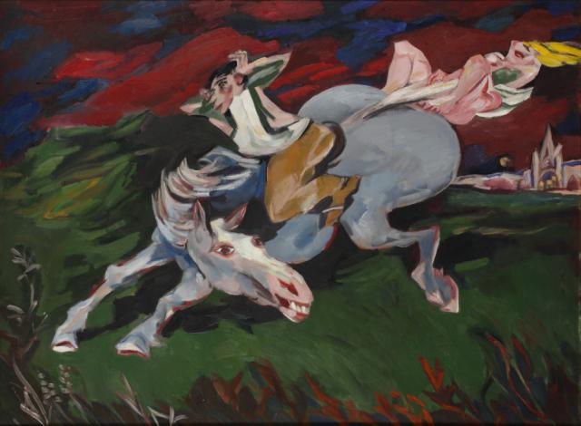 „Tom O’Shanter”, ok. 2000<br>olej na płótnie<br>91 x 121,5 cm<br>(Wł. MUT)